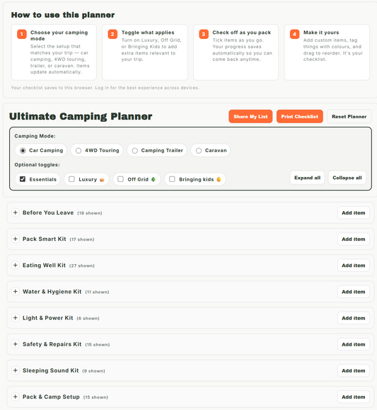Picture of the madden authentic ultimate camping planner