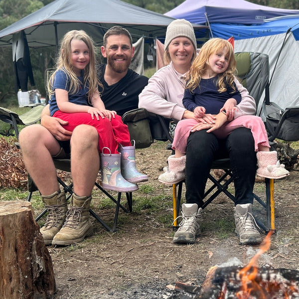 Luke camping with family